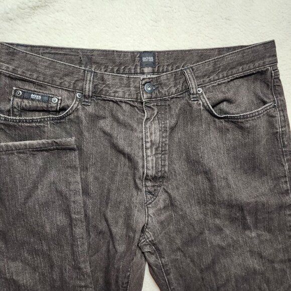 Hugo Boss Texas Jeans Relaxed Straight Leg Dark Brown 38x36 (35x33) Mid Rise - Picture 3 of 8